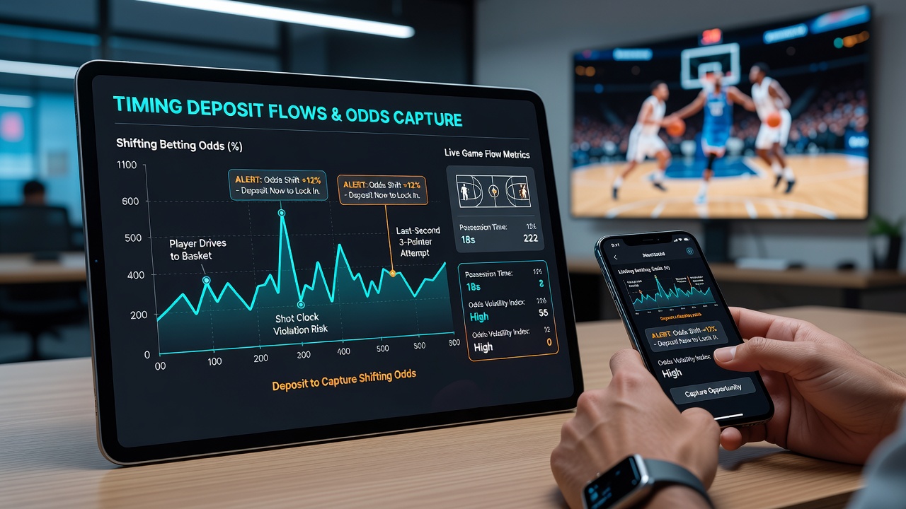 Dashboard einer Wett-App mit Alerts für Basketball-Quoten und Fußball-Akkumulatoren